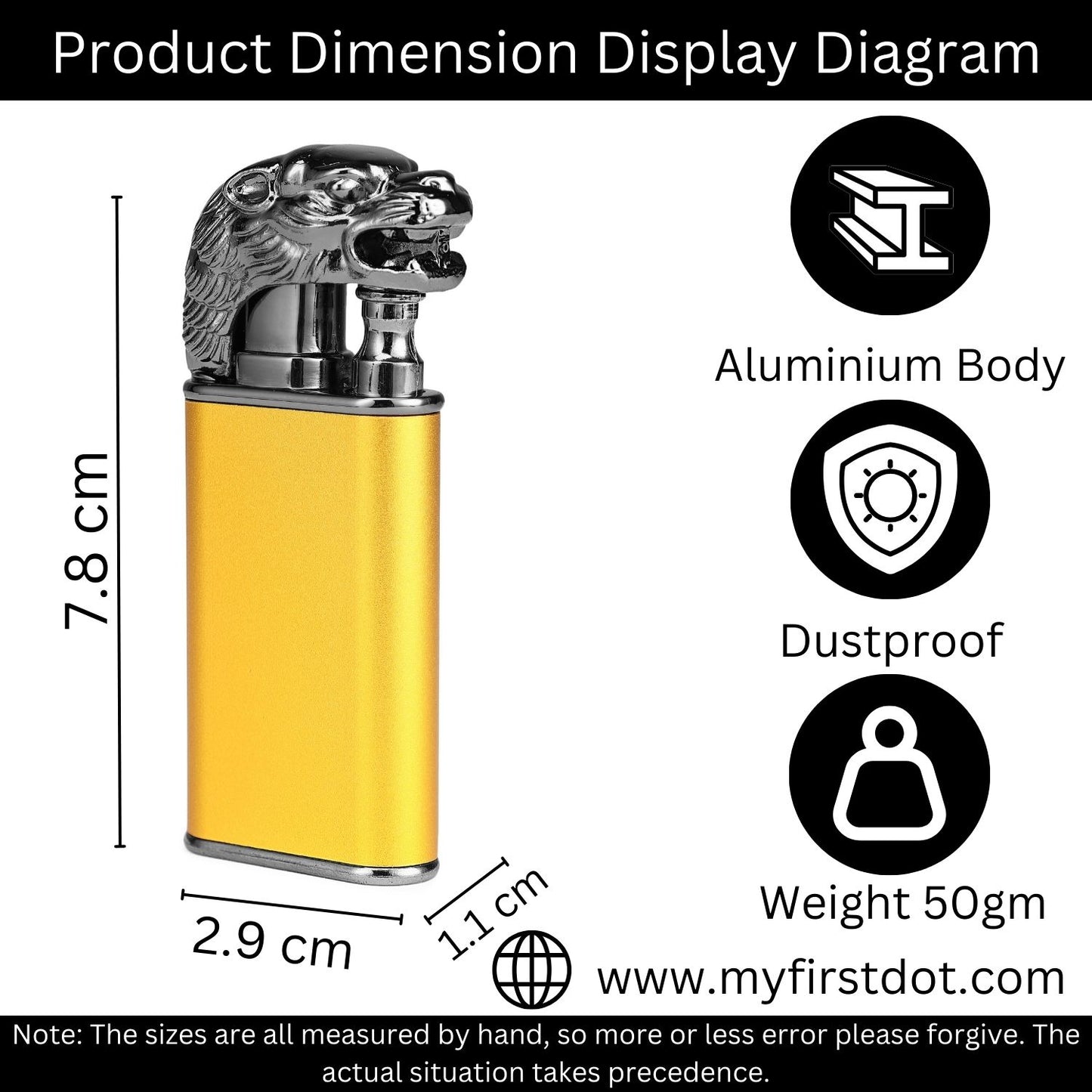 First Dot Double Flame Luxury Windproof Lighter Gift for Men - Pocket Lighter