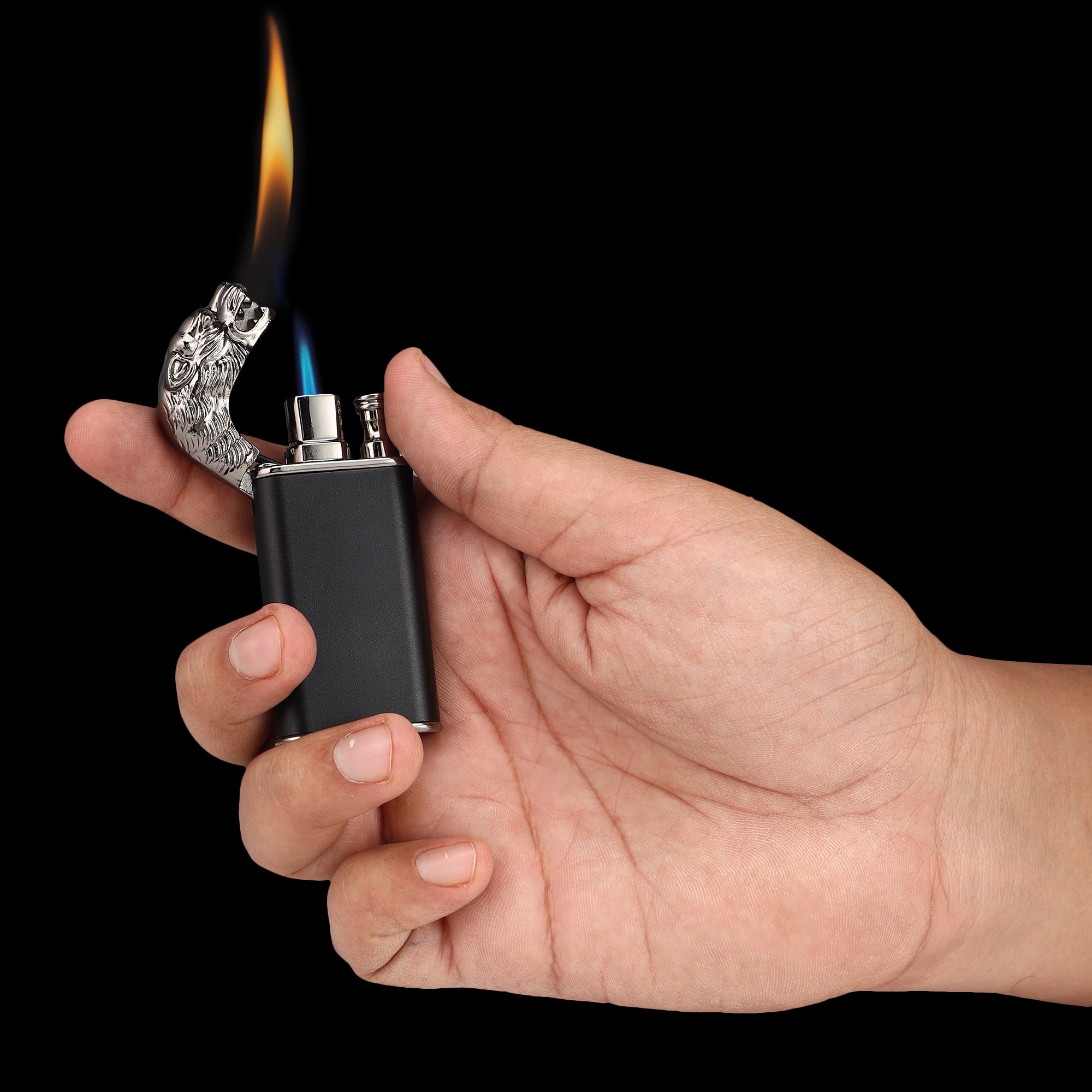 Tiger Head double flame cigarette lighter with elegant design – perfect men’s gift