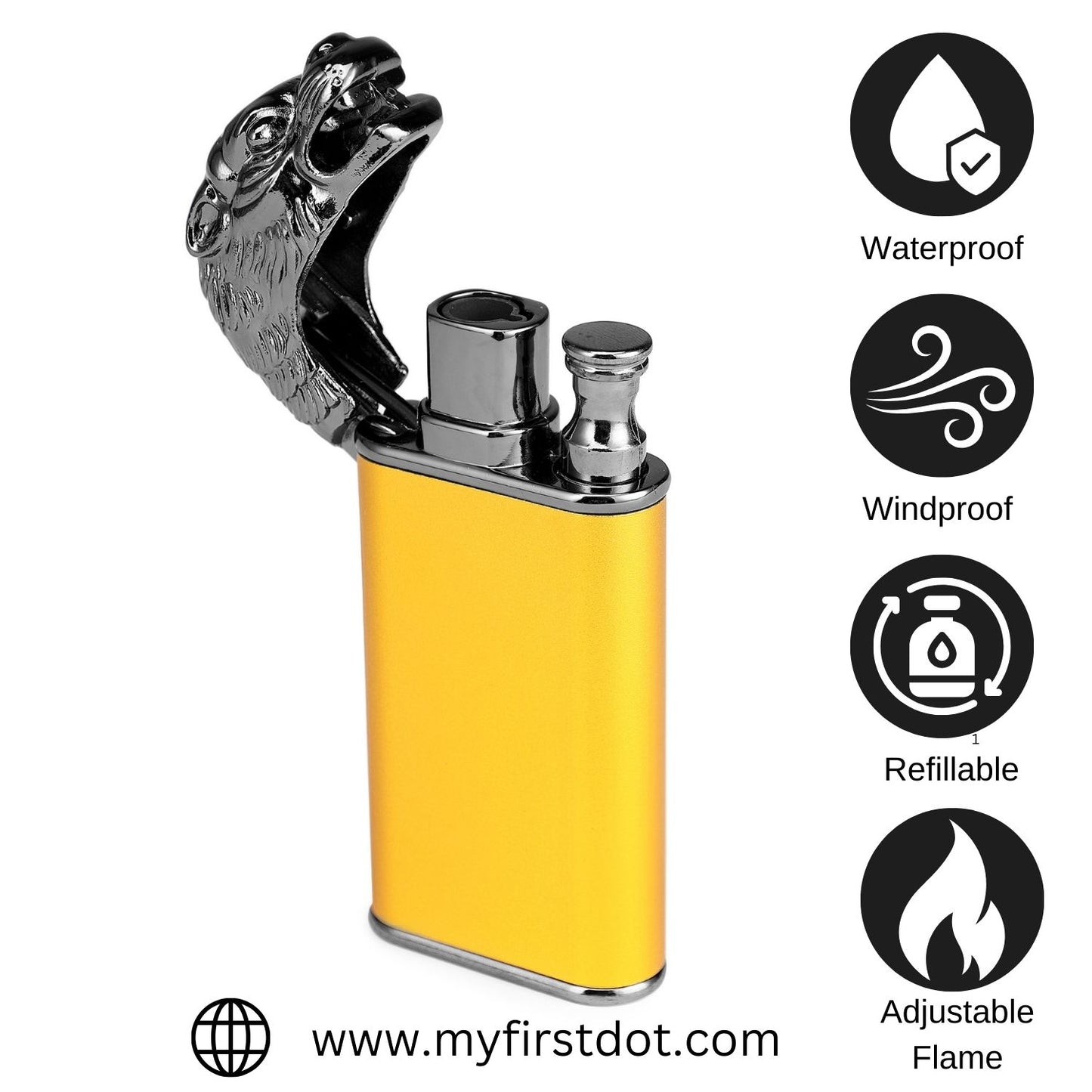 First Dot Double Flame Luxury Windproof Lighter Gift for Men - Pocket Lighter