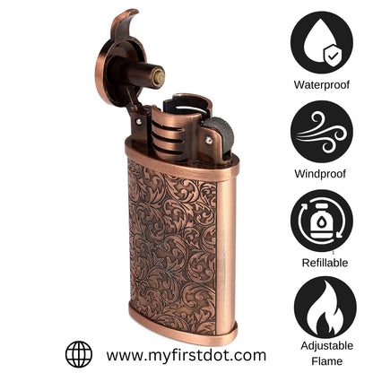 Vintage Grinding Wheel Premium Refillable Cigarette Lighter – Perfect for Gifting | First Dot