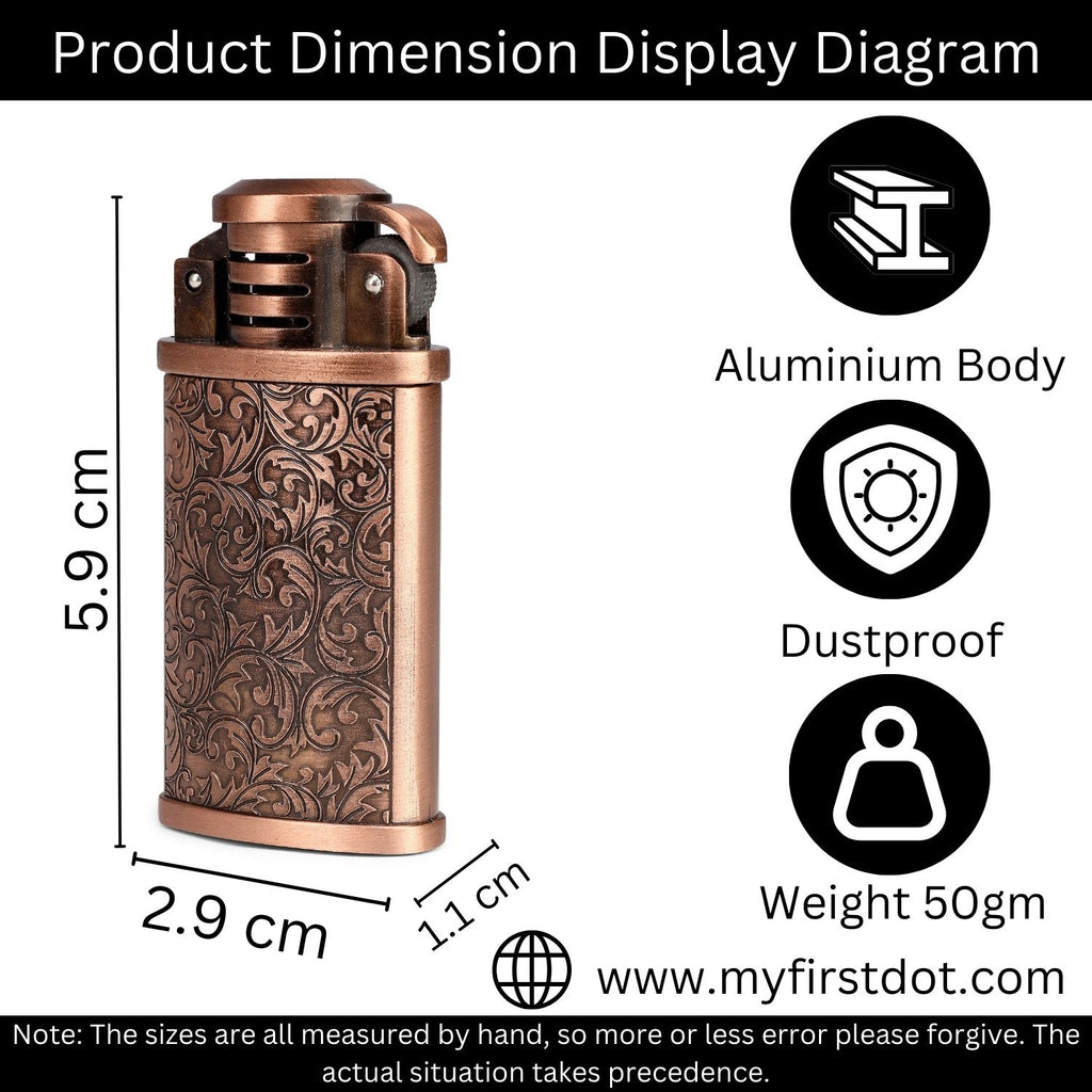 Vintage Grinding Wheel Premium Refillable Cigarette Lighter – Perfect for Gifting | First Dot