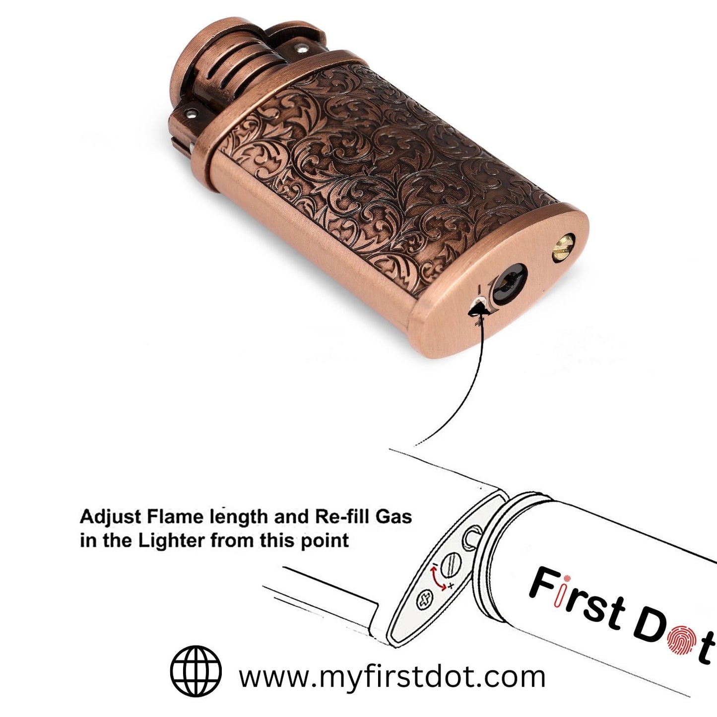 Vintage Grinding Wheel Premium Refillable Cigarette Lighter – Perfect for Gifting | First Dot