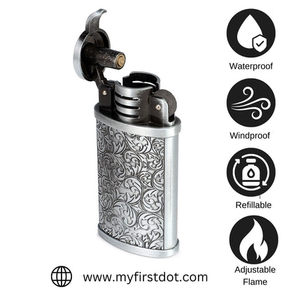 Vintage Grinding Wheel Premium Refillable Cigarette Lighter – Perfect for Gifting | First Dot