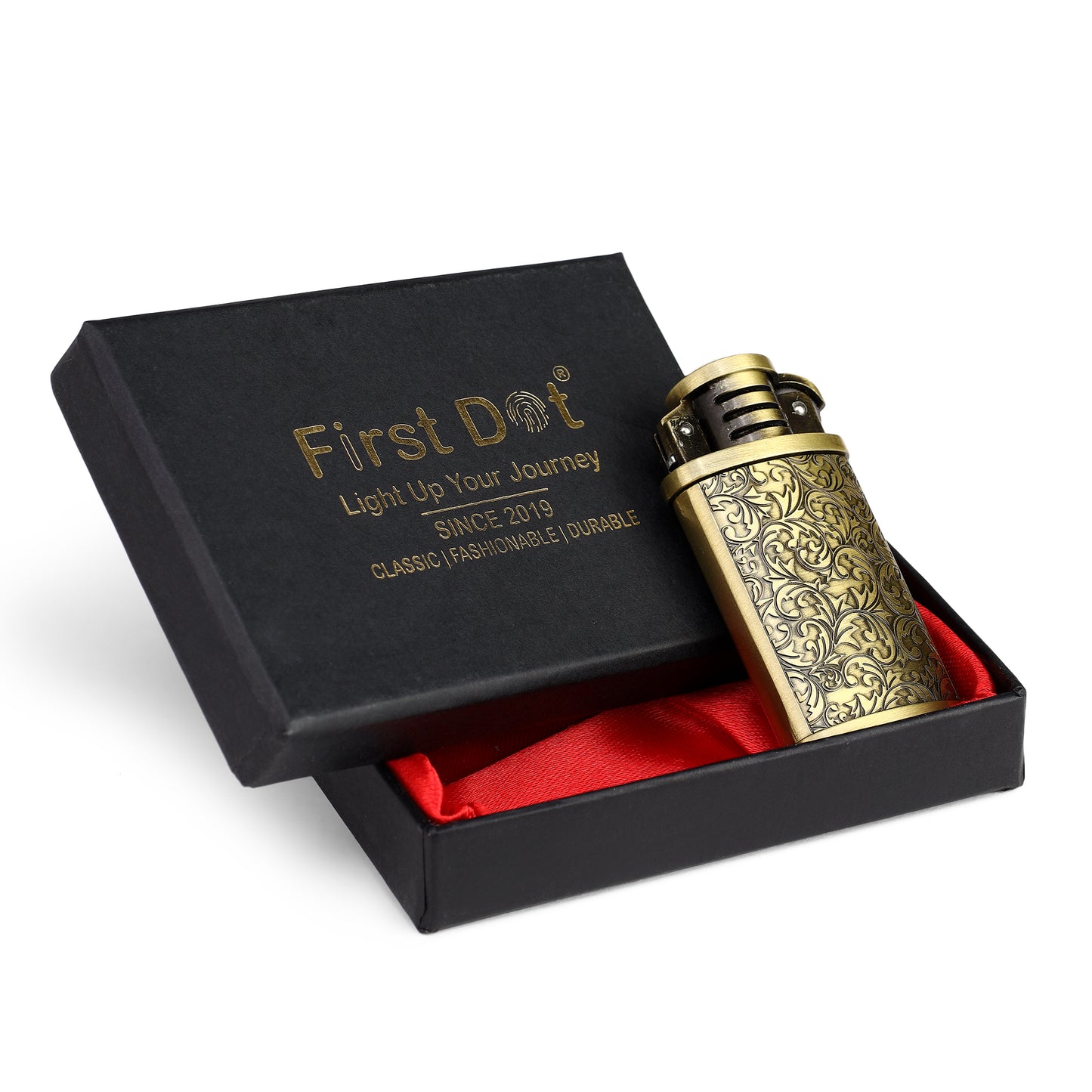 First Dot Premium Vintage Grinding Wheel Cigarette Lighter – Perfect for Gifting