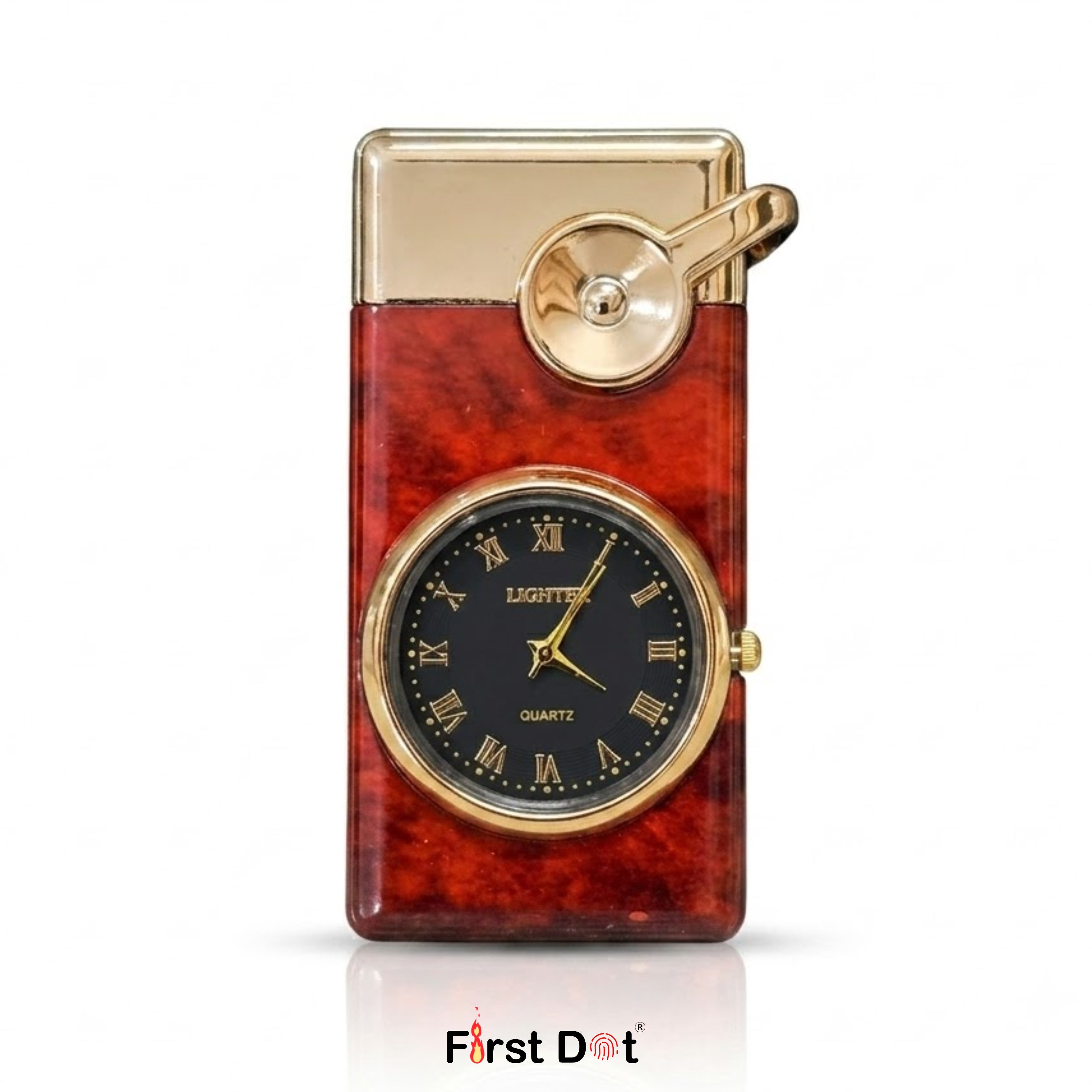 First Dot Maverick Swing-Arm Built-In Analog Watch Lighter