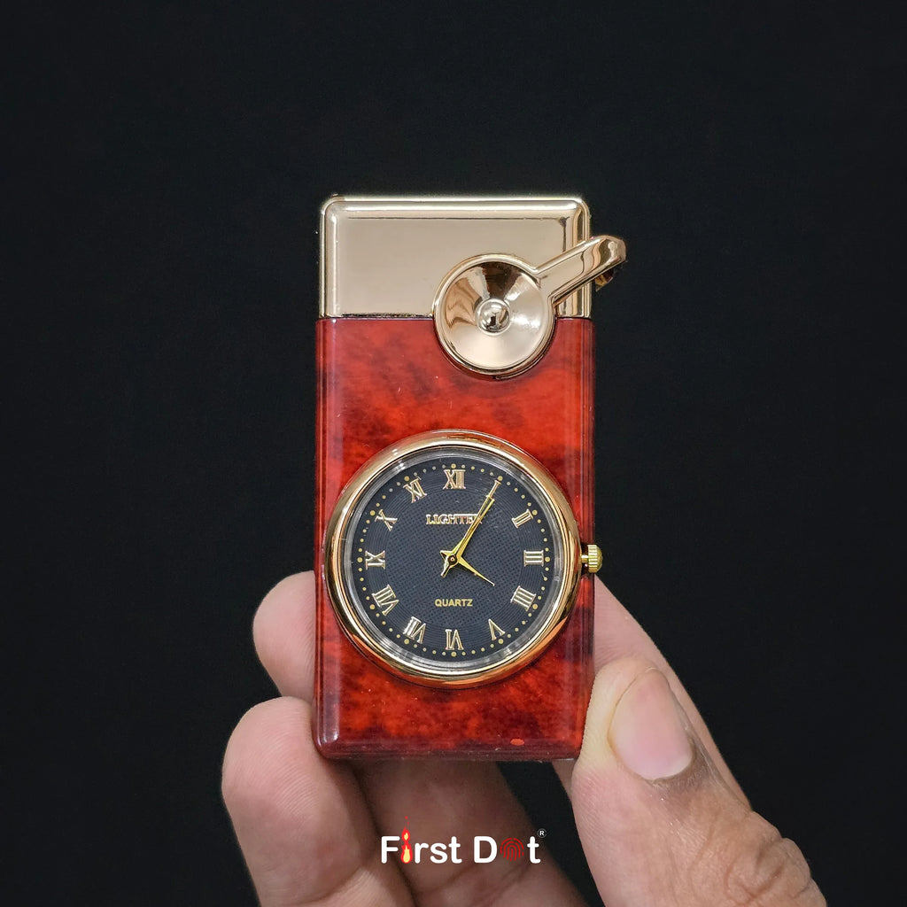 First Dot Maverick Swing-Arm Built-In Analog Watch Lighter