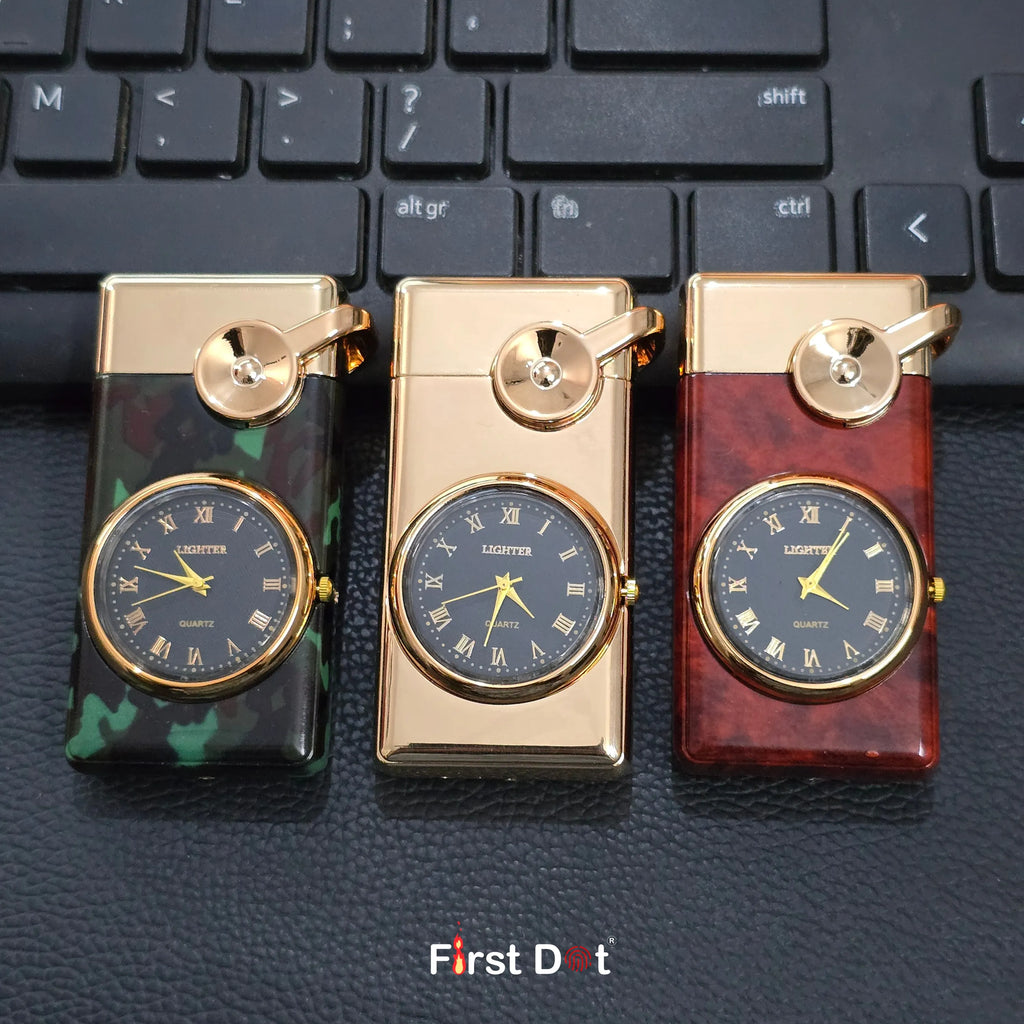 First Dot Maverick Swing-Arm Built-In Analog Watch Lighter
