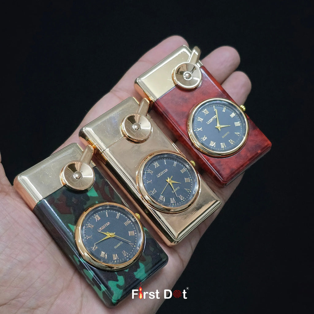 First Dot Maverick Swing-Arm Built-In Analog Watch Lighter
