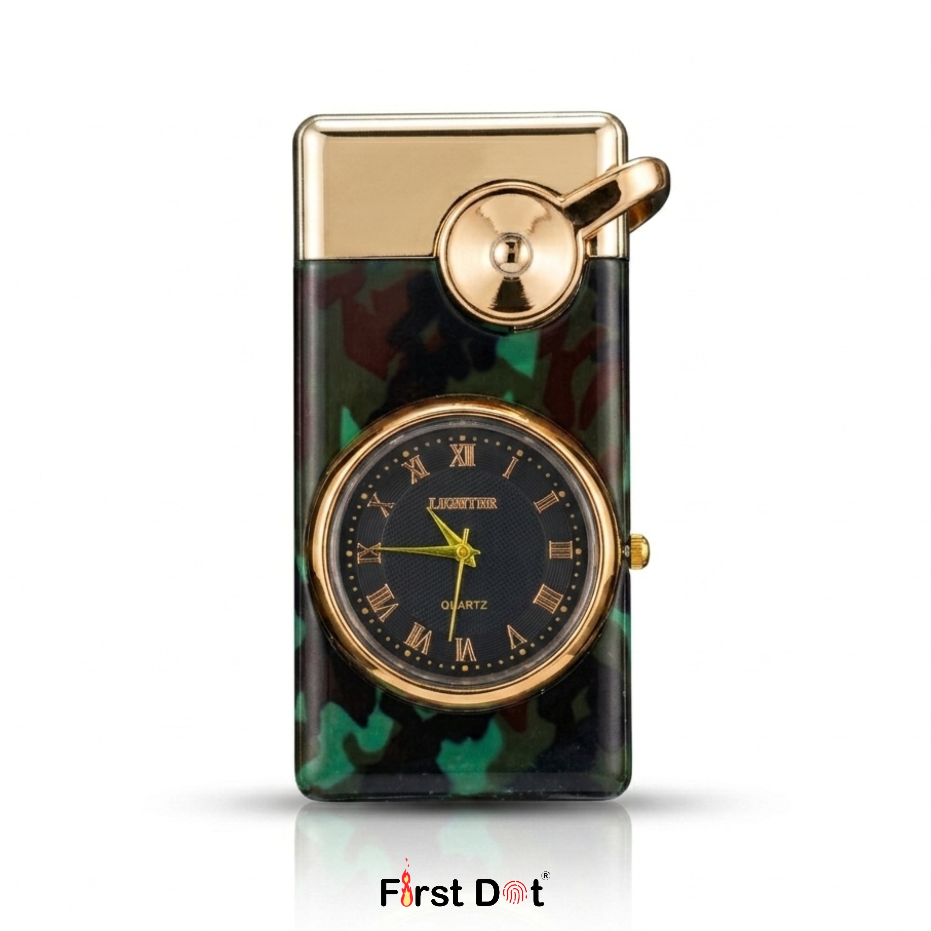 First Dot Maverick Swing-Arm Built-In Analog Watch Lighter