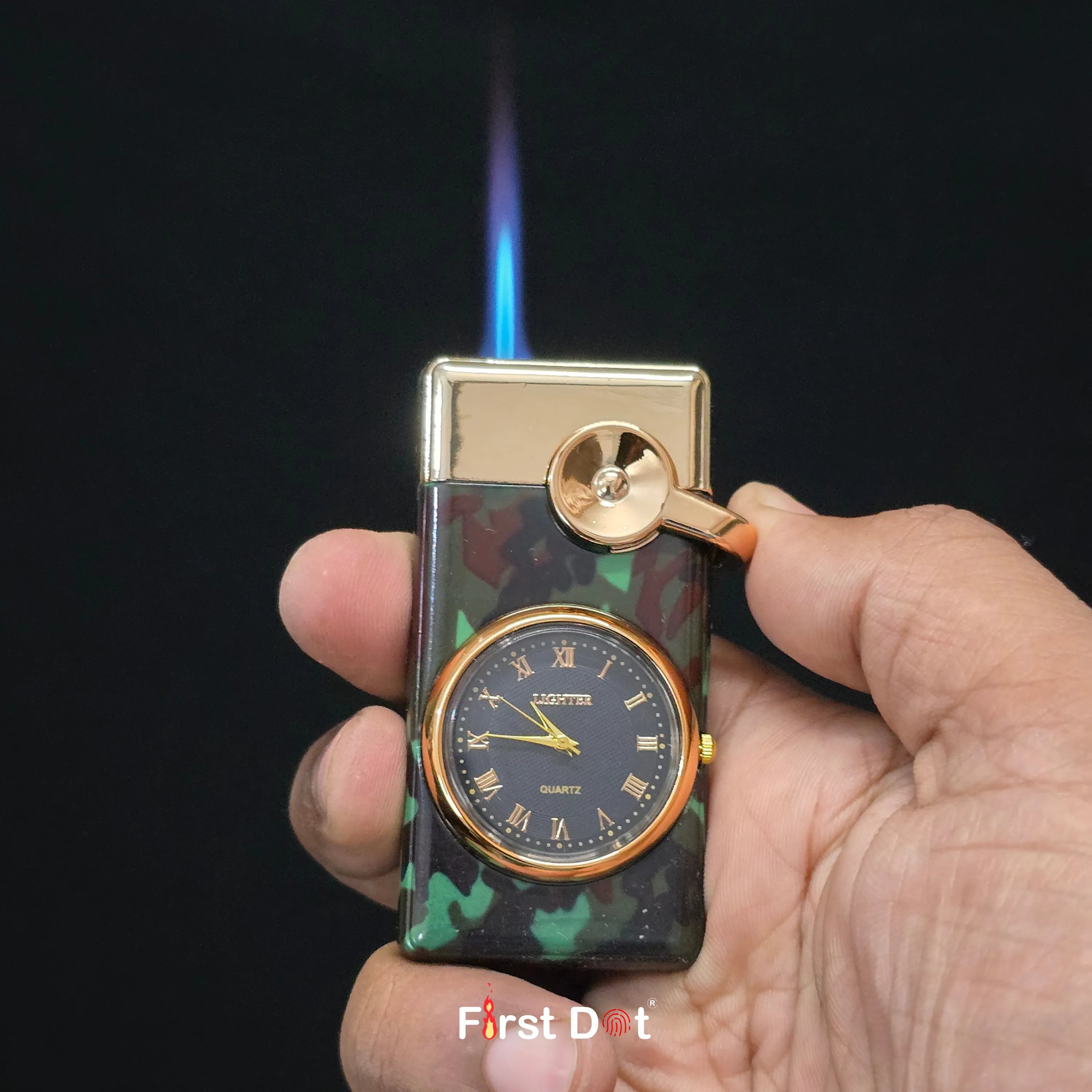 First Dot Maverick Swing-Arm Built-In Analog Watch Lighter