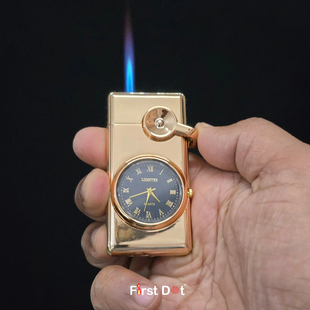 First Dot Maverick Swing-Arm Built-In Analog Watch Lighter