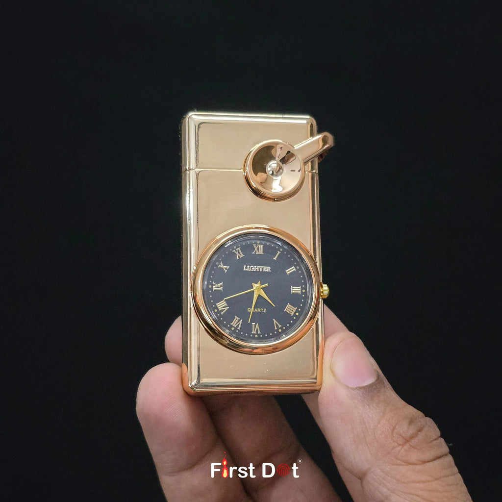 First Dot Maverick Swing-Arm Built-In Analog Watch Lighter