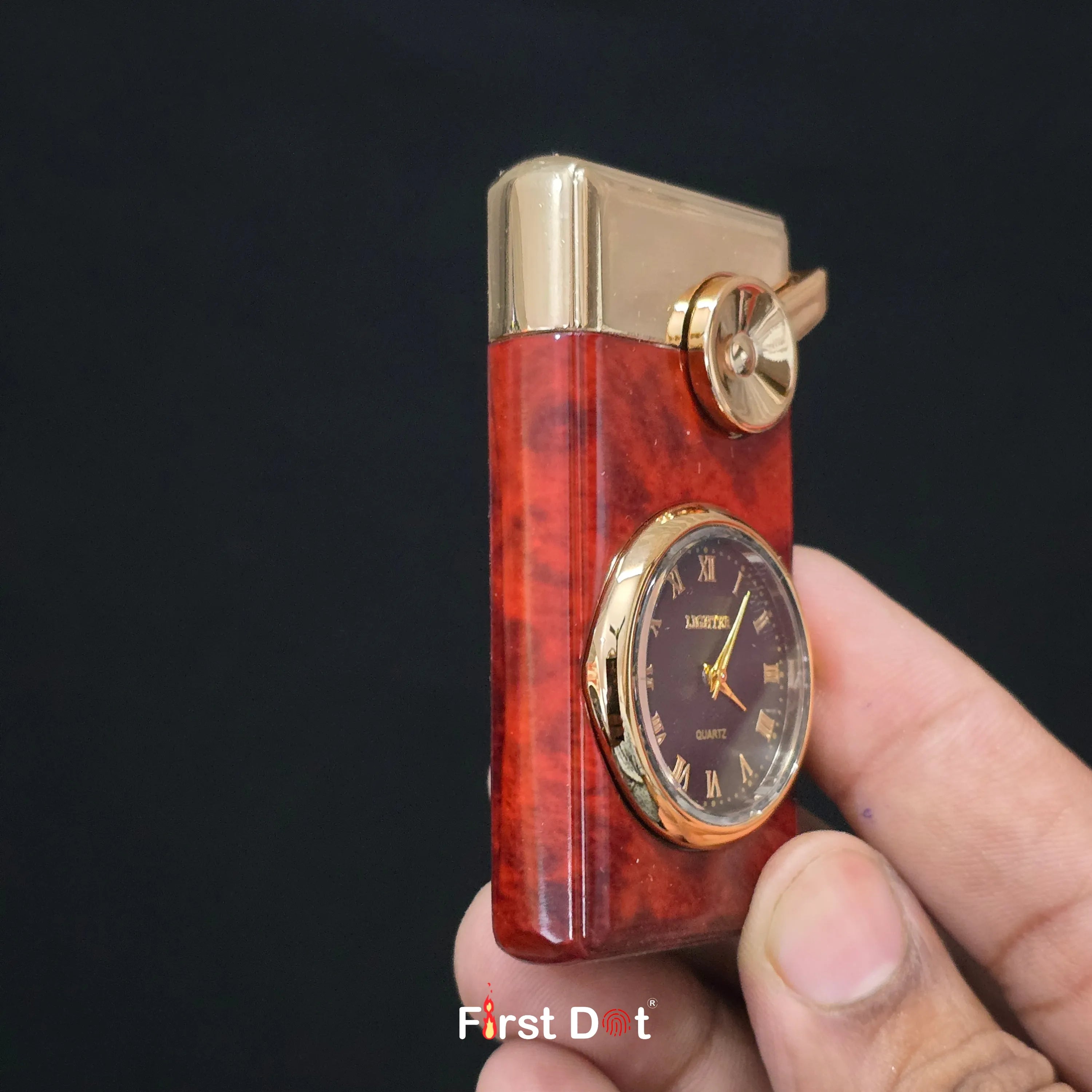 First Dot Maverick Swing-Arm Built-In Analog Watch Lighter