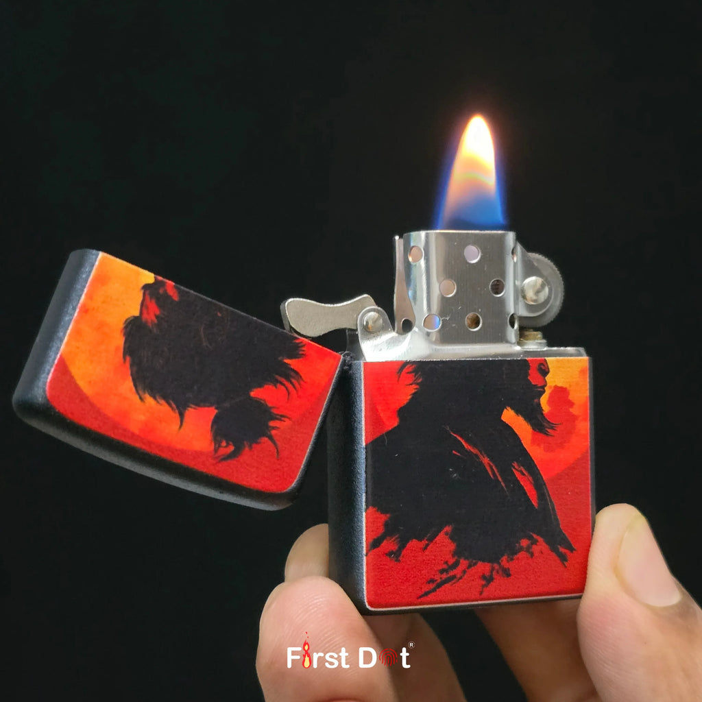 First Dot Mythological Warrior Graphic Windproof Lighters Pack of 2