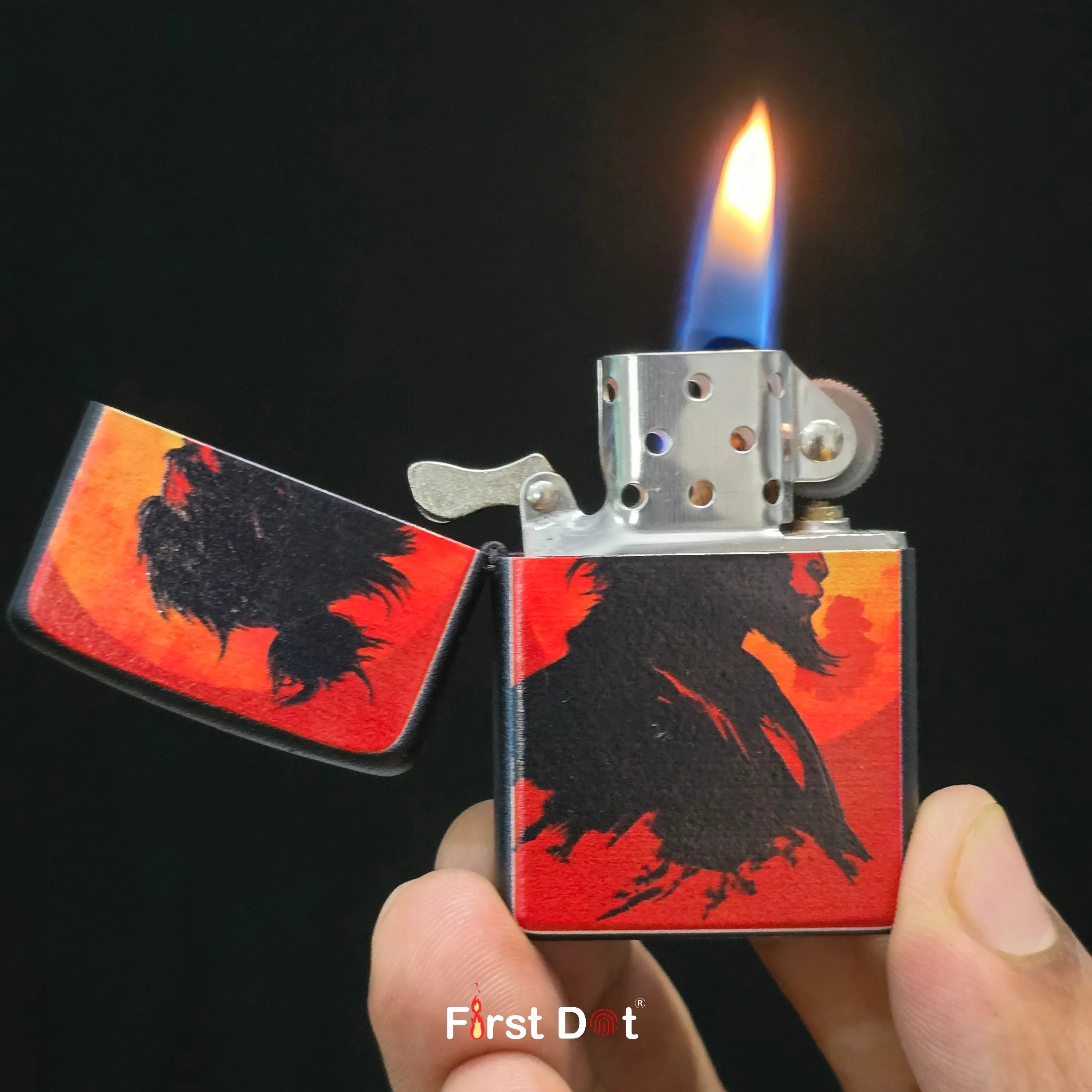 First Dot Mythological Warrior Graphic Windproof Lighters Pack of 2