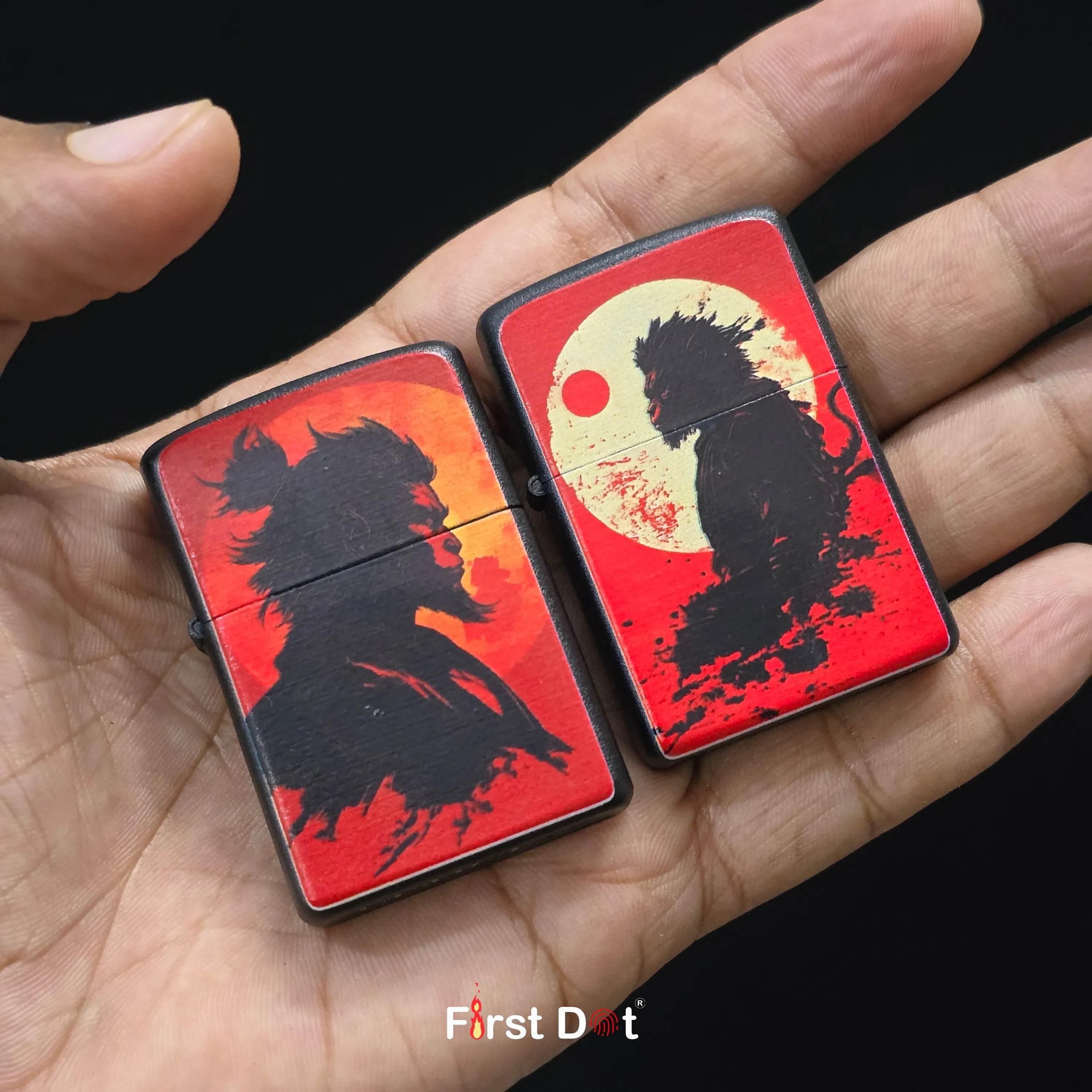 First Dot Mythological Warrior Graphic Windproof Lighters Pack of 2