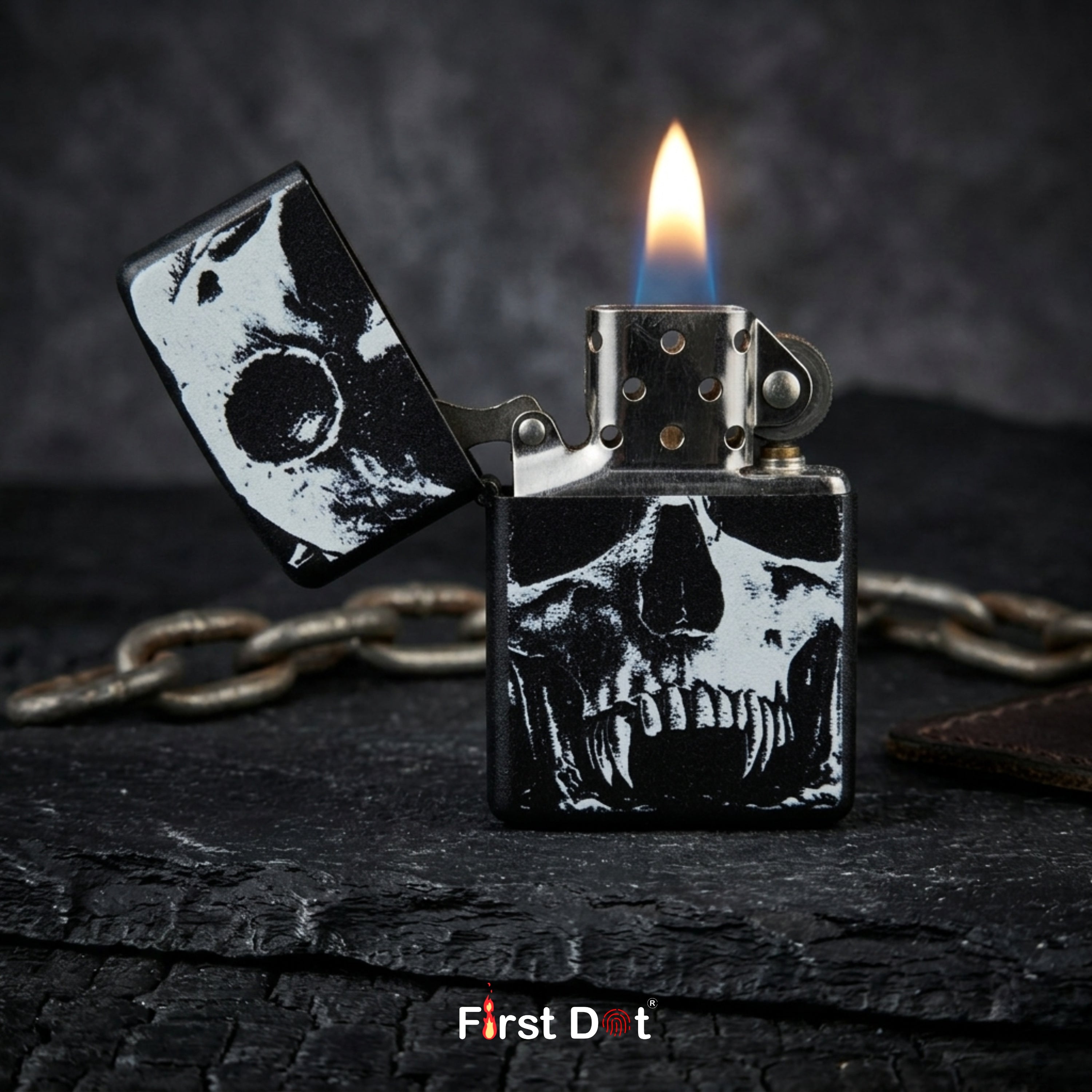 First Dot Nocturnal Gothic Windproof Cigarette Lighter