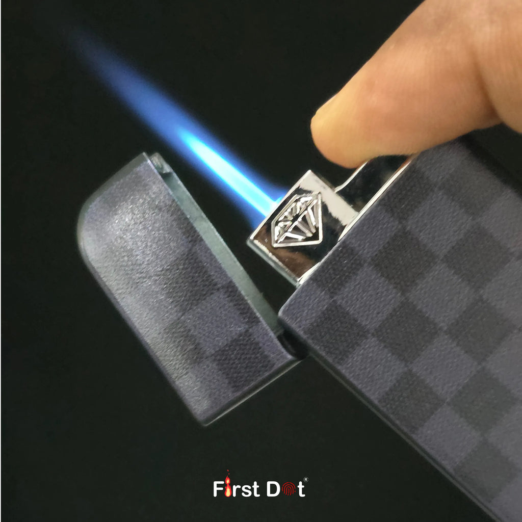 First Dot Pattern Series Windproof Blue Jet Flame Lighter