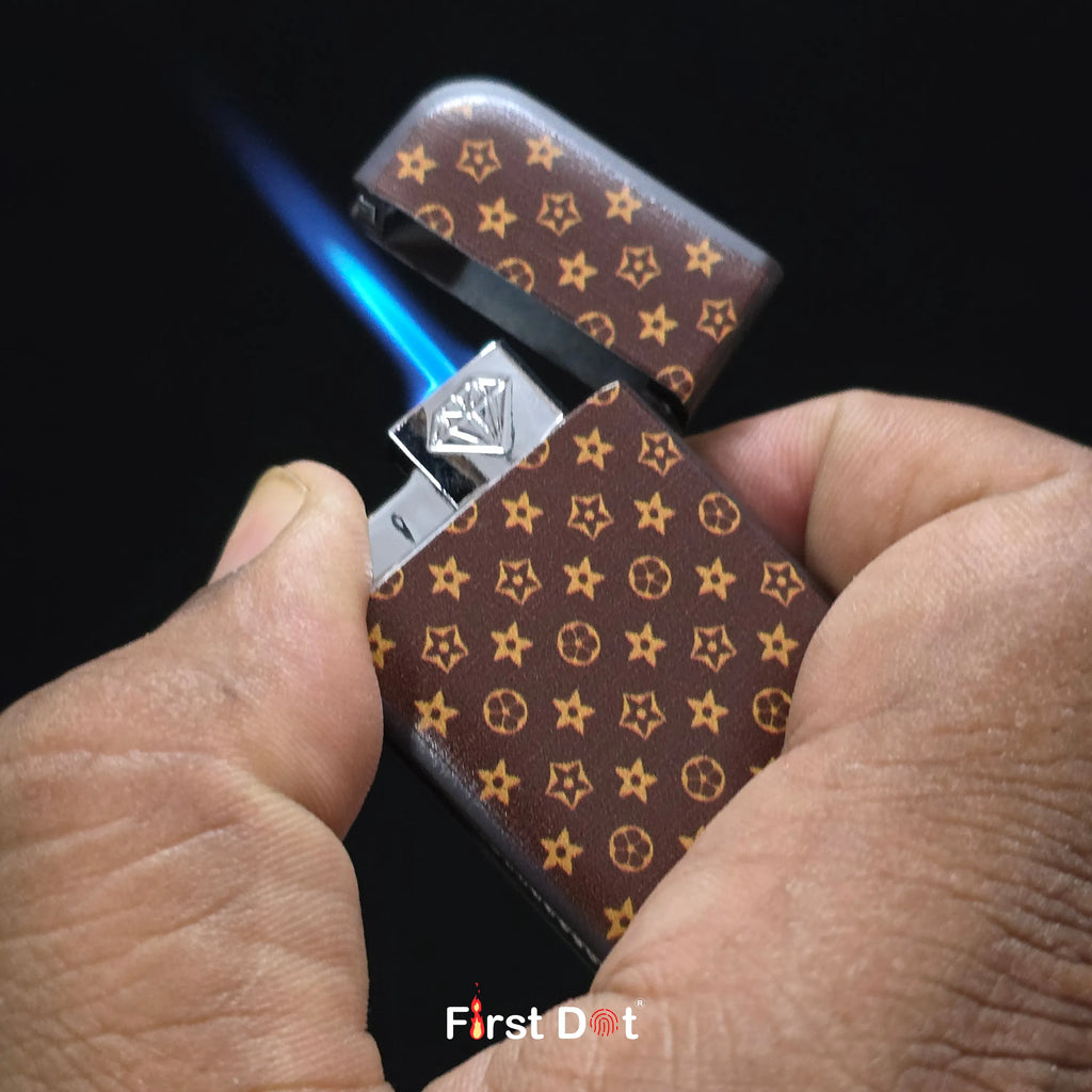First Dot Pattern Series Windproof Blue Jet Flame Lighter
