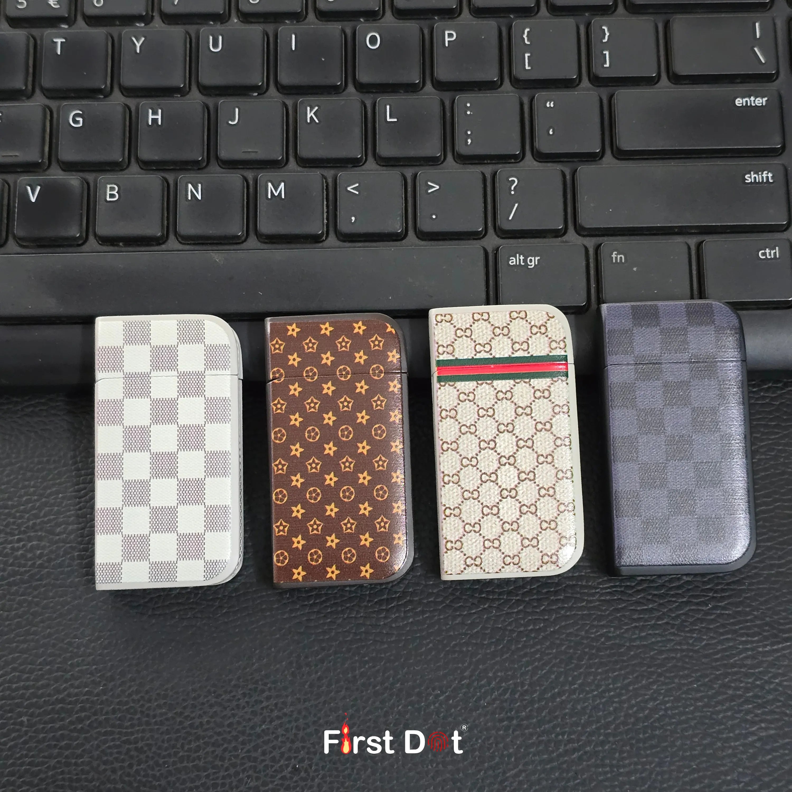 First Dot Pattern Series Windproof Blue Jet Flame Lighter