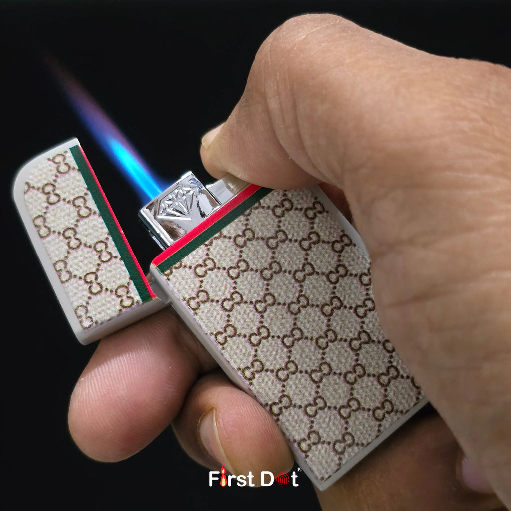 First Dot Pattern Series Windproof Blue Jet Flame Lighter