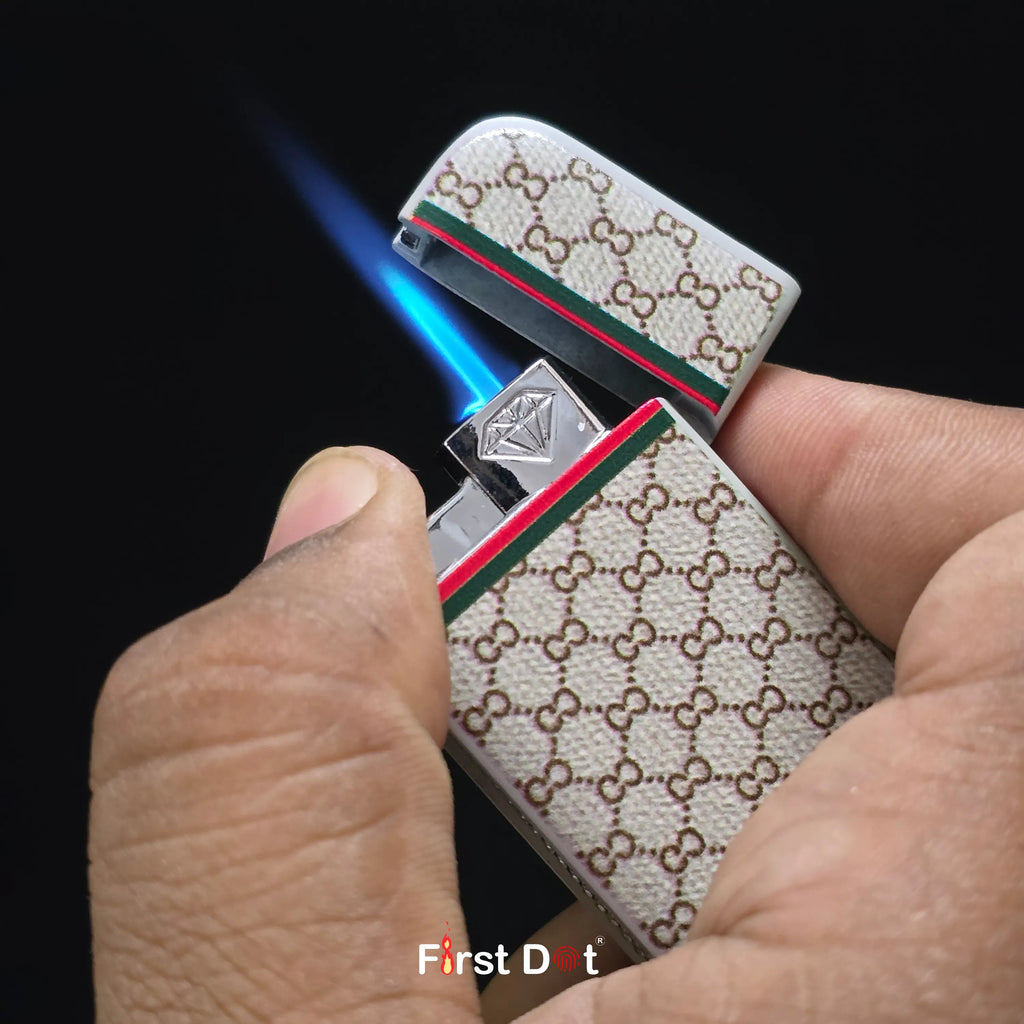 First Dot Pattern Series Windproof Blue Jet Flame Lighter