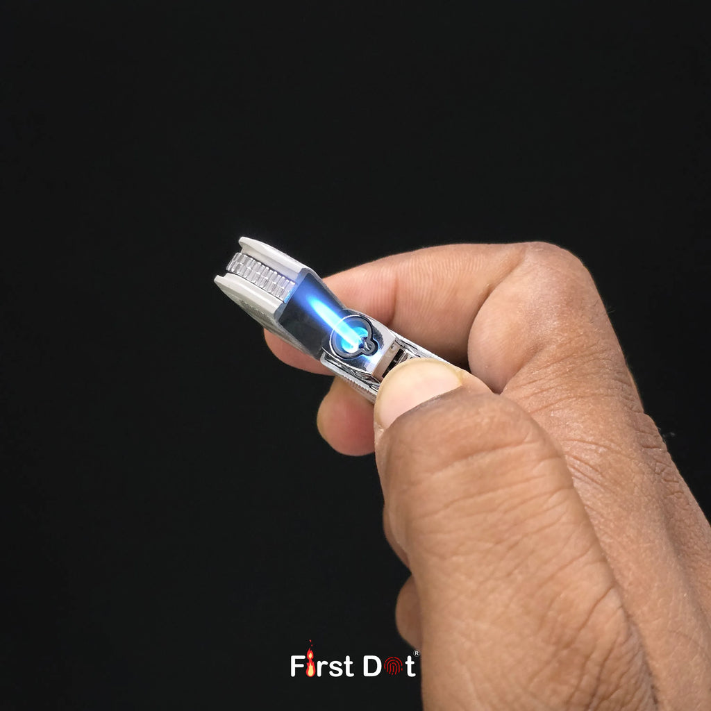 First Dot Pattern Series Windproof Blue Jet Flame Lighter