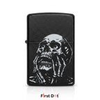 First Dot Gothic Skull Art Windproof Cigarette Lighter