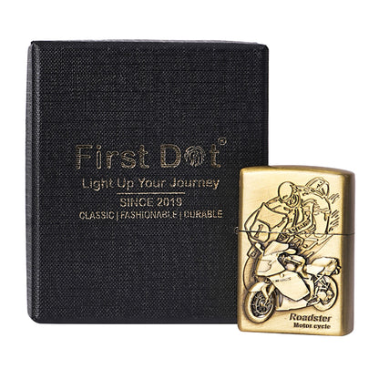Roadster Motor Cycle Embossed Premium Refillable Cigarette Lighter – Perfect for Gifting | First Dot