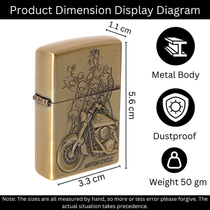 Vintage Motor Cycle Embossed Premium Refillable Cigarette Lighter – Perfect for Gifting | First Dot