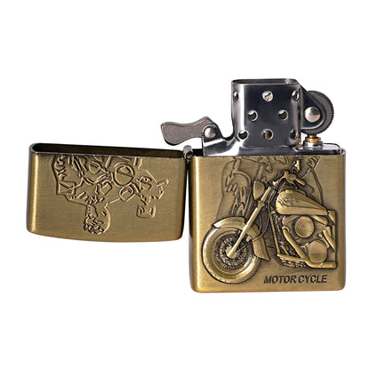 Vintage Motor Cycle Embossed Premium Refillable Cigarette Lighter – Perfect for Gifting | First Dot