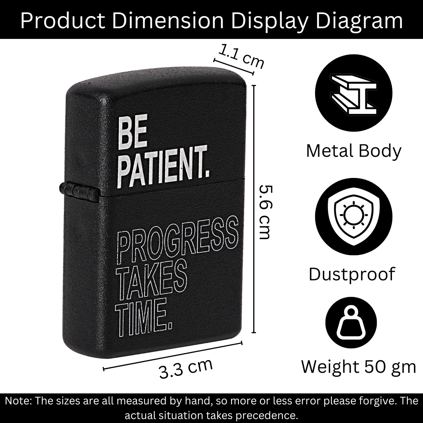 Be Patient Premium Refillable Cigarette Lighter – Perfect for Gifting | First Dot