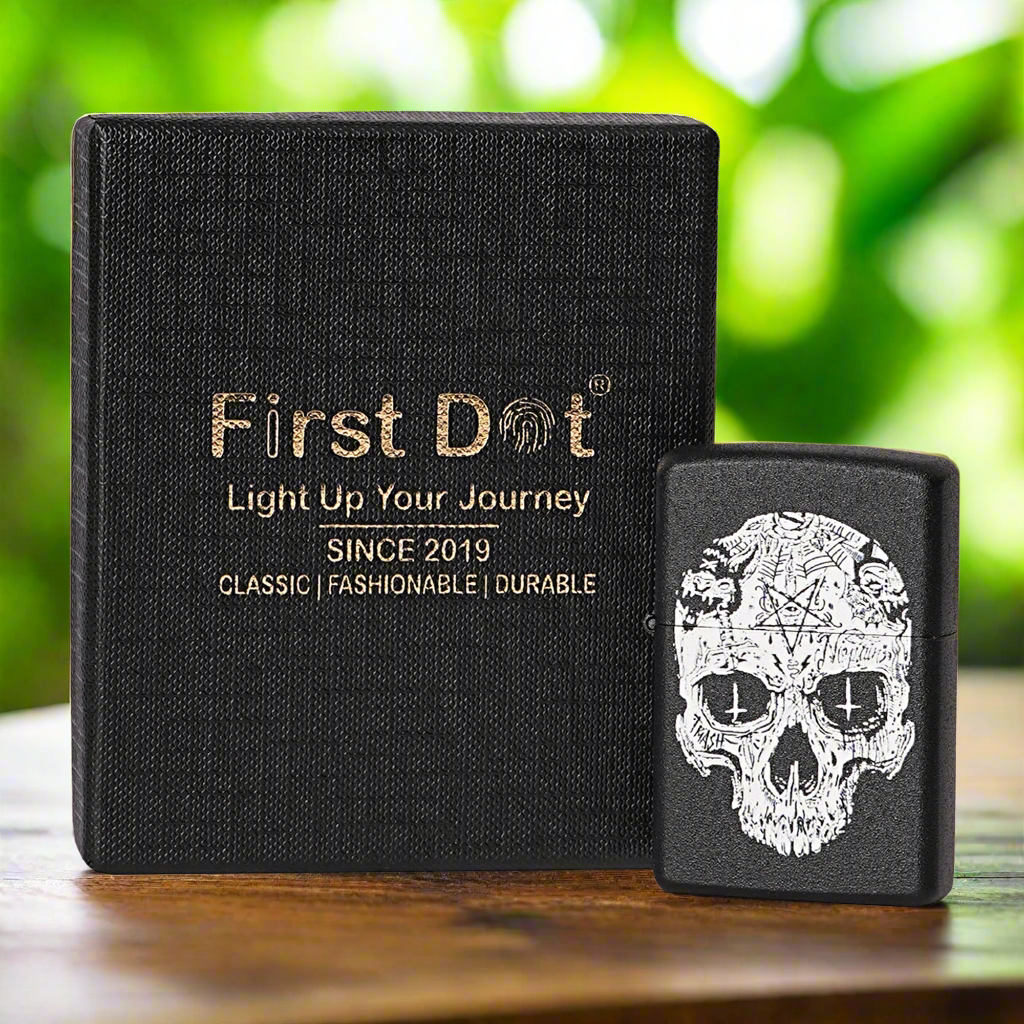Inverted Cross Skull Premium Refillable Cigarette Lighter – Perfect for Gifting | First Dot