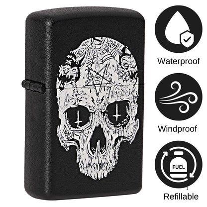 Inverted Cross Skull Premium Refillable Cigarette Lighter – Perfect for Gifting | First Dot