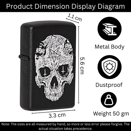 Inverted Cross Skull Premium Refillable Cigarette Lighter – Perfect for Gifting | First Dot