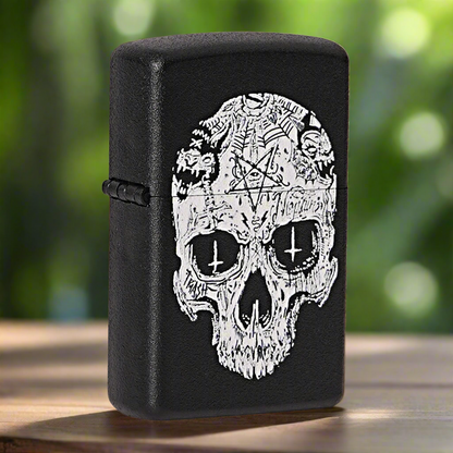 Inverted Cross Skull Premium Refillable Cigarette Lighter – Perfect for Gifting | First Dot