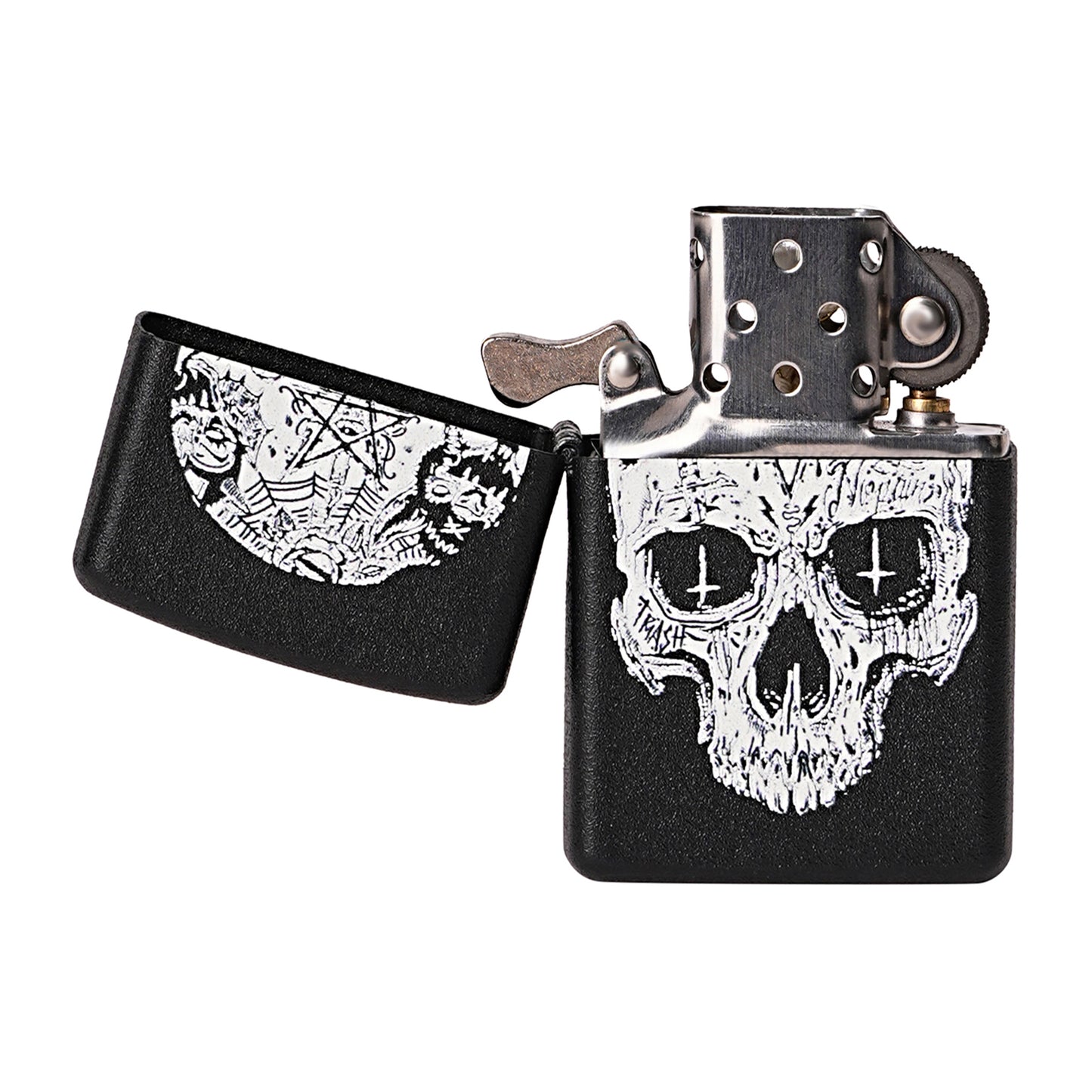 Inverted Cross Skull Premium Refillable Cigarette Lighter – Perfect for Gifting | First Dot