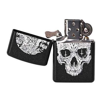 Inverted Cross Skull Premium Refillable Cigarette Lighter – Perfect for Gifting | First Dot