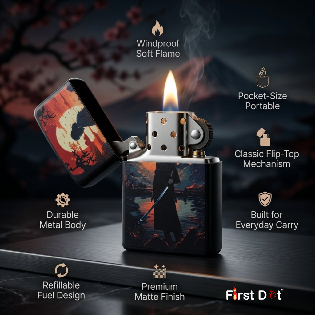 First Dot Ronin Samurai Windproof Cigarette Lighter
