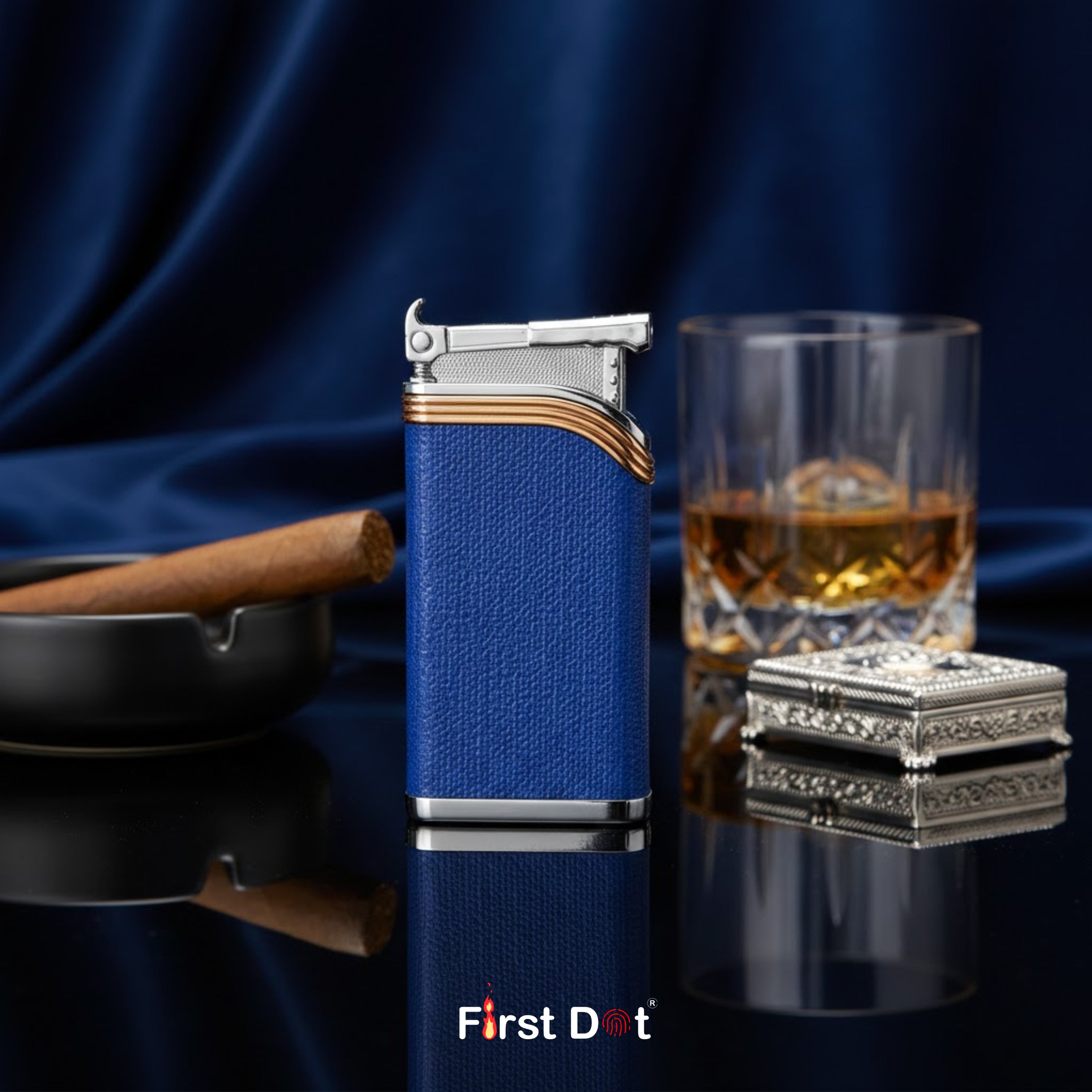 cigarette lighter fancy Compact exuding an air of luxury and sophistication Leather Textured Jet Flame Lighter