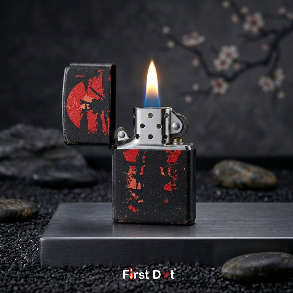 First Dot Samurai Red Sun Windproof Cigarette Lighter