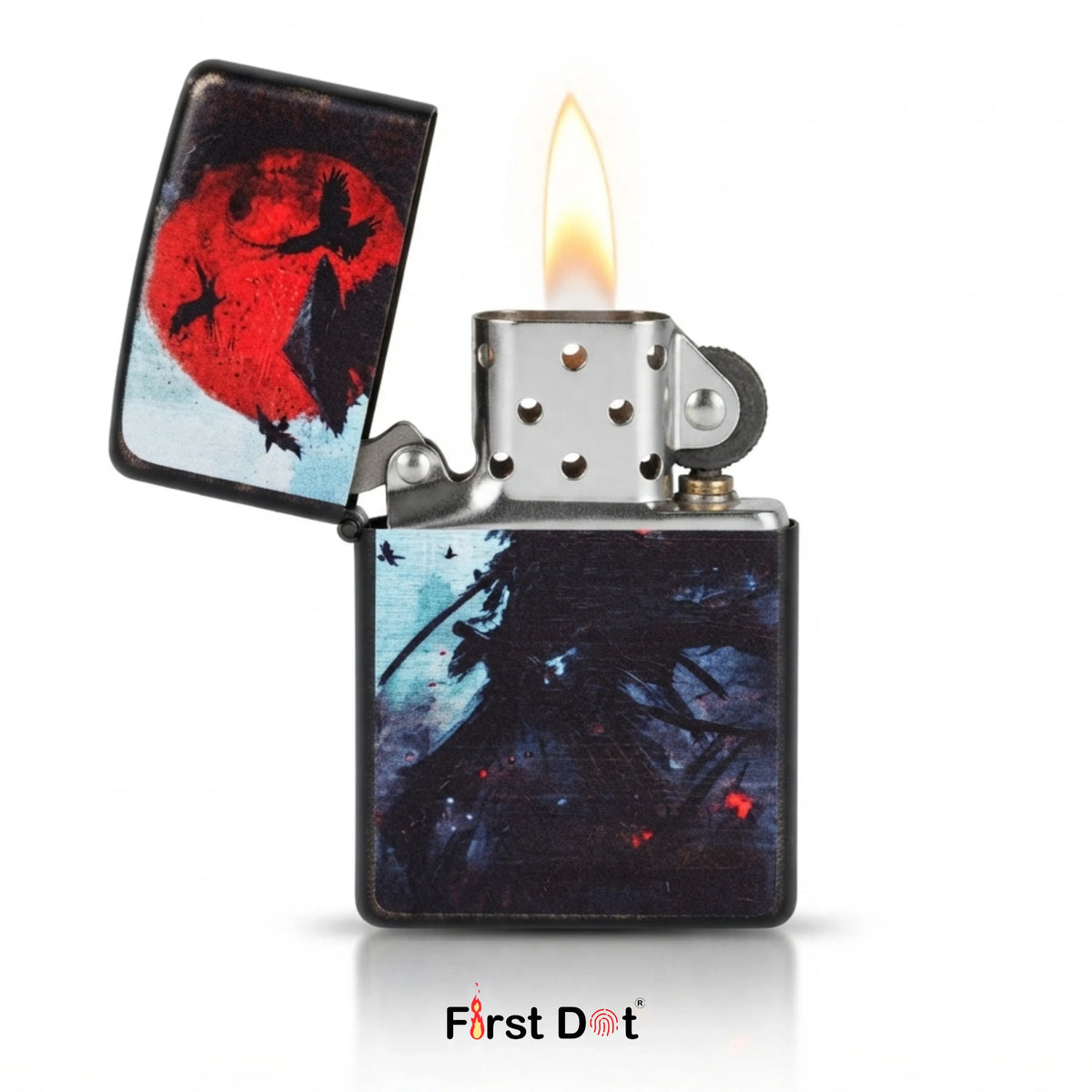 First Dot Samurai Warrior Premium Refillable Cigarette Lighter
