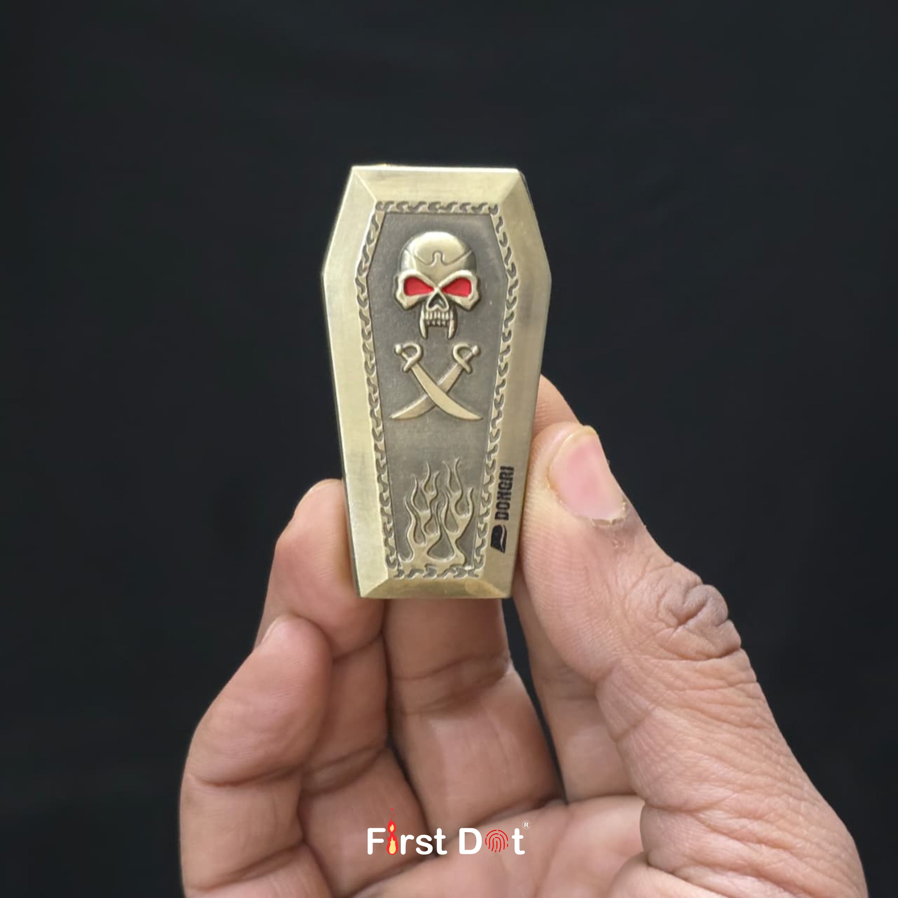 Skull Coffin Blue Jet Flame Butane Gas Lighter