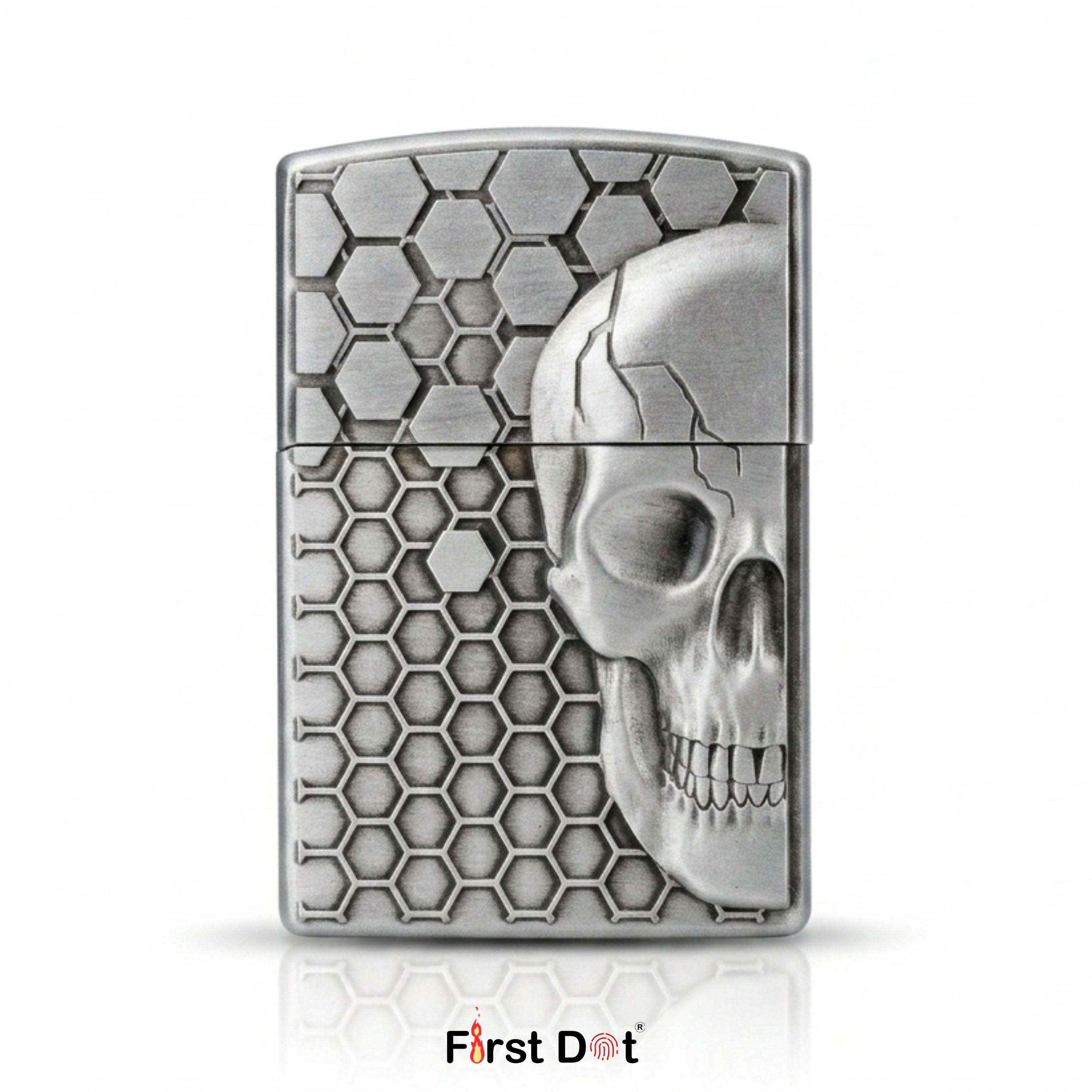 First Dot Skull Skeleton Classic Windproof Lighter | Flip-Top Lighter