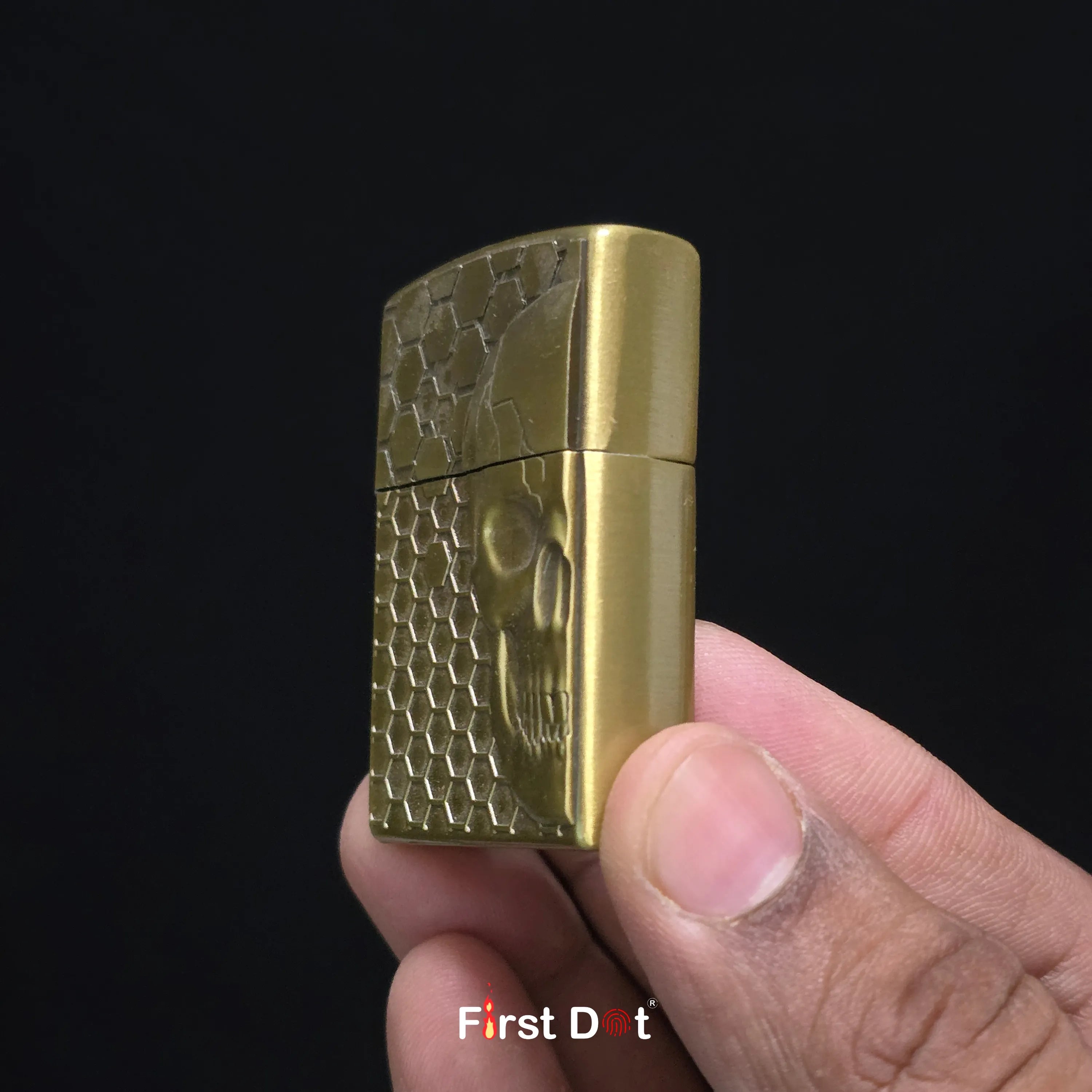 First Dot Skull Skeleton Classic Windproof Lighter | Flip-Top Lighter