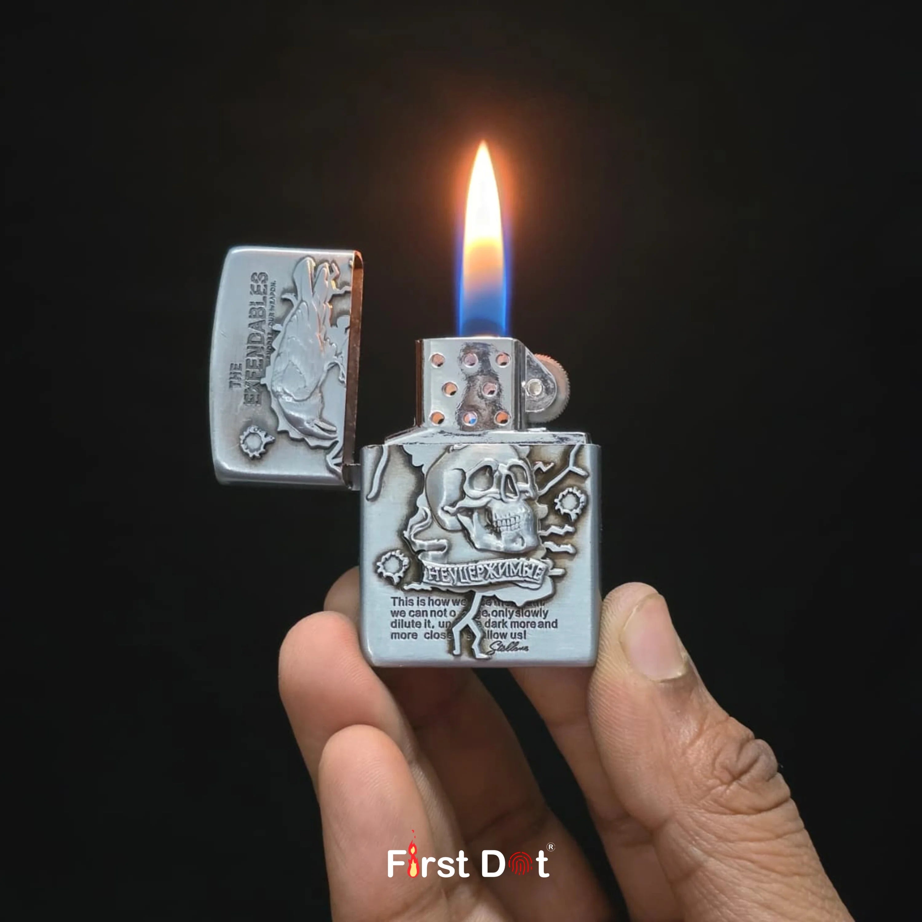 Skull Engraved Cigarette Lighter – Rebel Edition