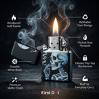 First Dot Smoking Skeleton Windproof Cigarette Lighter