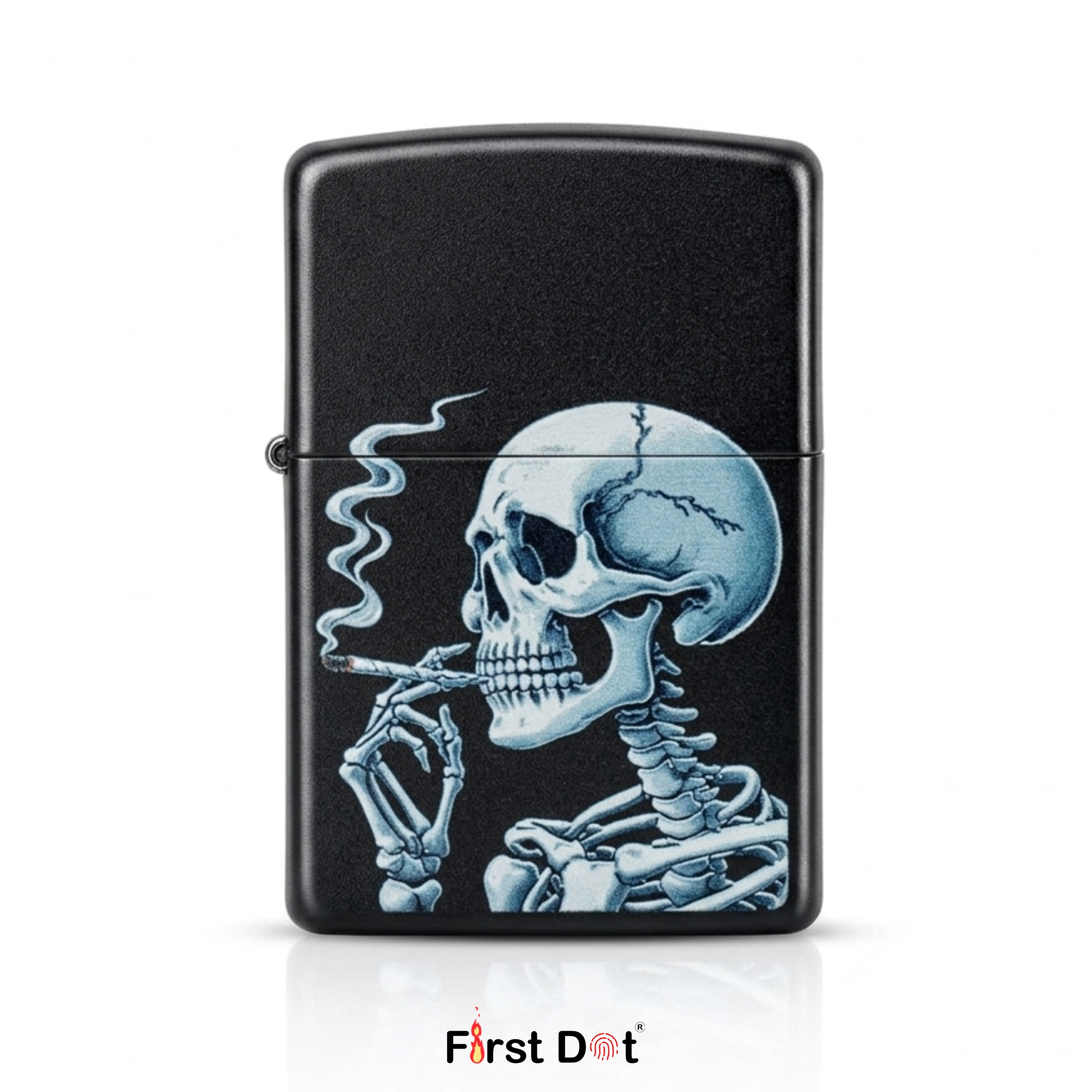 First Dot Smoking Skeleton Windproof Cigarette Lighter