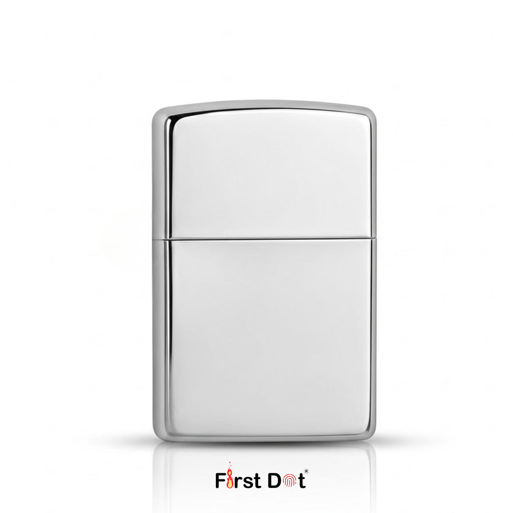 Classic Polished Chrome Silver Lighter | Wind-Resistant (Gas Lighter)