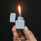 Classic Polished Chrome Silver Lighter | Wind-Resistant (Gas Lighter)